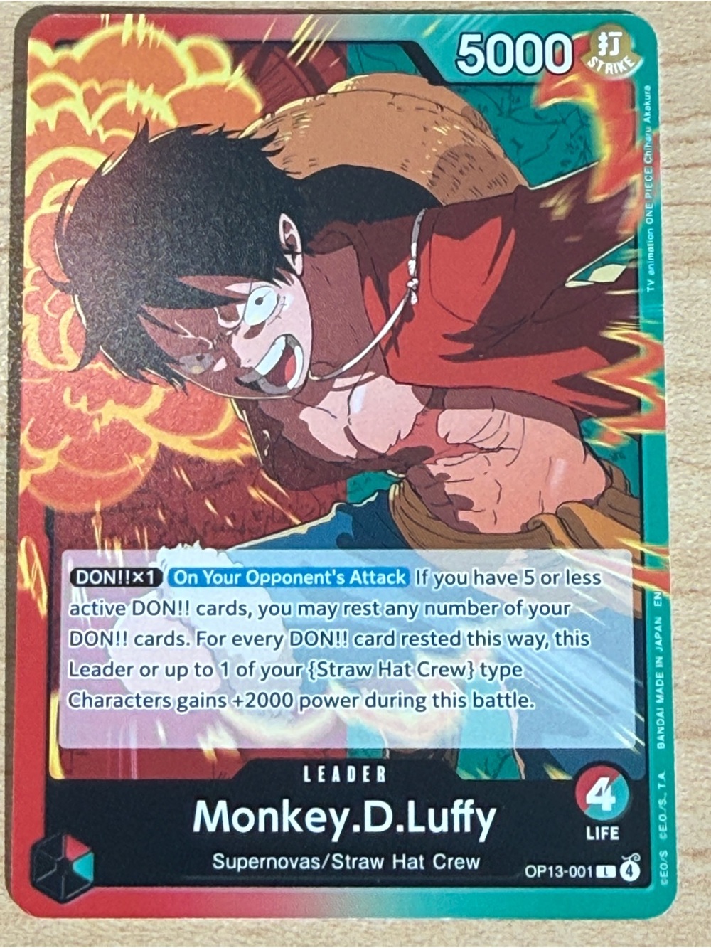 Monkey.D.Luffy (001) OP13-001 Carrying on His Will Regular